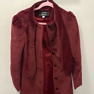 Modcloth Rich Burgundy Velvet Blazer